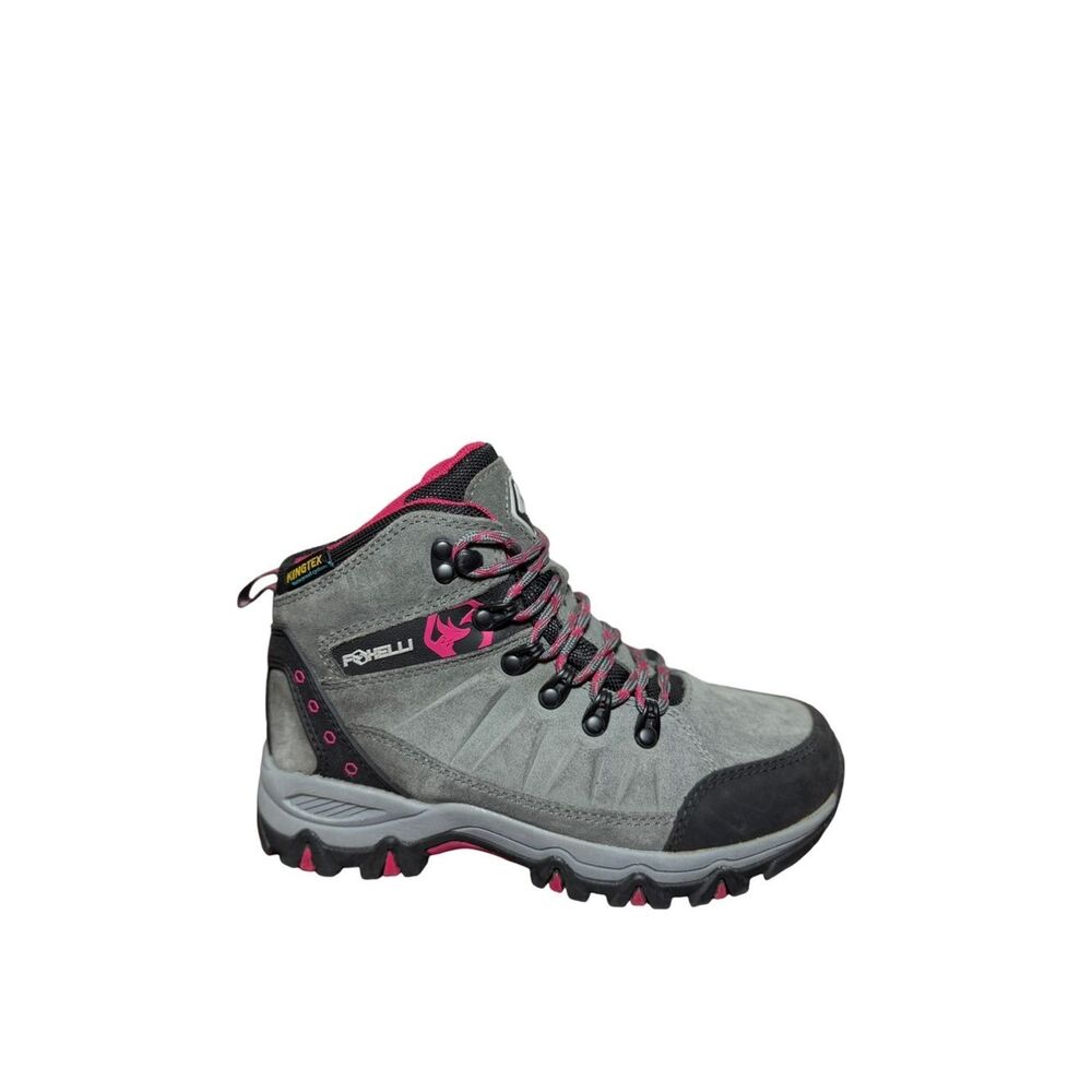 Foxelli Hiking Boots Women's Gray/Pink Size 5 W Waterproof Suede Leather euro 35